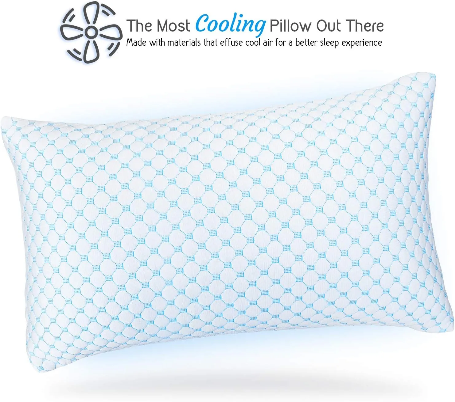 Clara Clark Cooling Pillows for Sleeping - Memory Foam Pillows - Luxury Gel Pillow with Reversible Cover Cool to Velvety - Breathable Bed Pillows for Side Sleepers - King - 18 x 36