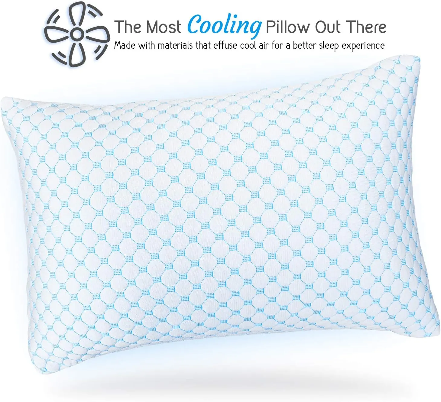 Clara Clark Cooling Pillows for Sleeping - Memory Foam Pillows - Luxury Gel Pillow with Reversible Cover Cool to Velvety - Breathable Bed Pillows for Side Sleepers - Queen - 18 x 26-2 Pack
