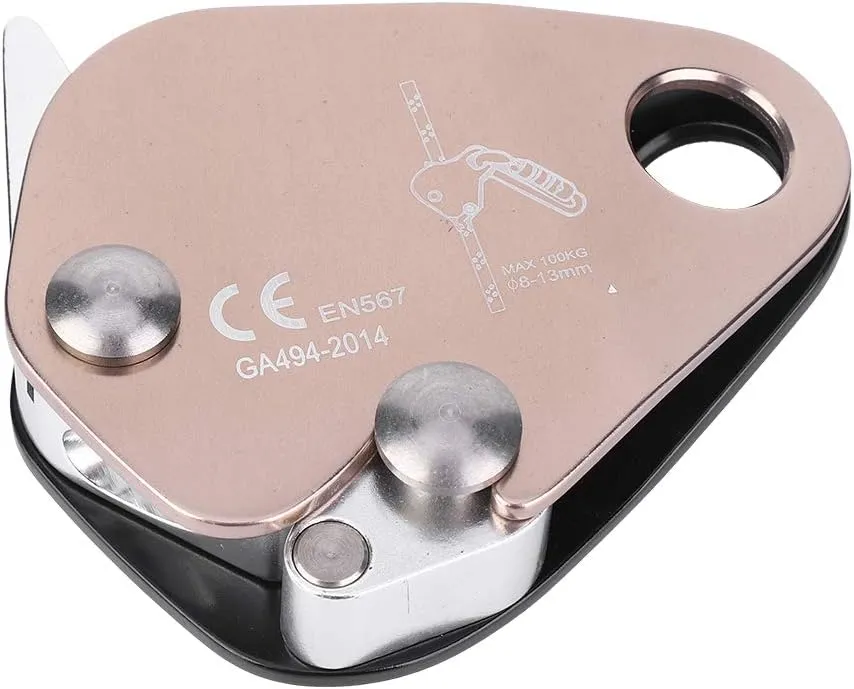 Climbing Descender Self Braking Stop Rope Grab Stopper Gear Mountaineering Rock Climbing Rappelling