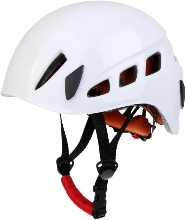 Climbing Downhill Caving Rappelling, Durable and Versatile Protective Cap with Enhanced Head Protection for Climbing and Mountaineering - White
