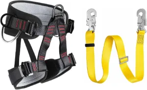 Climbing Safety Belt with Adjustable Lanyard, Thicken Half Body Safety Climbing Belt, Safety Belt Kit Personal Portable Protective Equipment