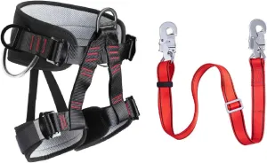 Climbing Safety Belt with Adjustable Lanyard, Thicken Half Body Safety Climbing Belt, Safety Belt Kit Personal Portable Protective Equipment
