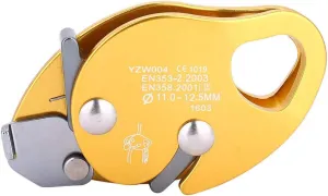 Climbing, Self Braking Stop Descender, 11-12.5mm Rope Clamp Grab Rescue Lapel Ring for Climbing Gear