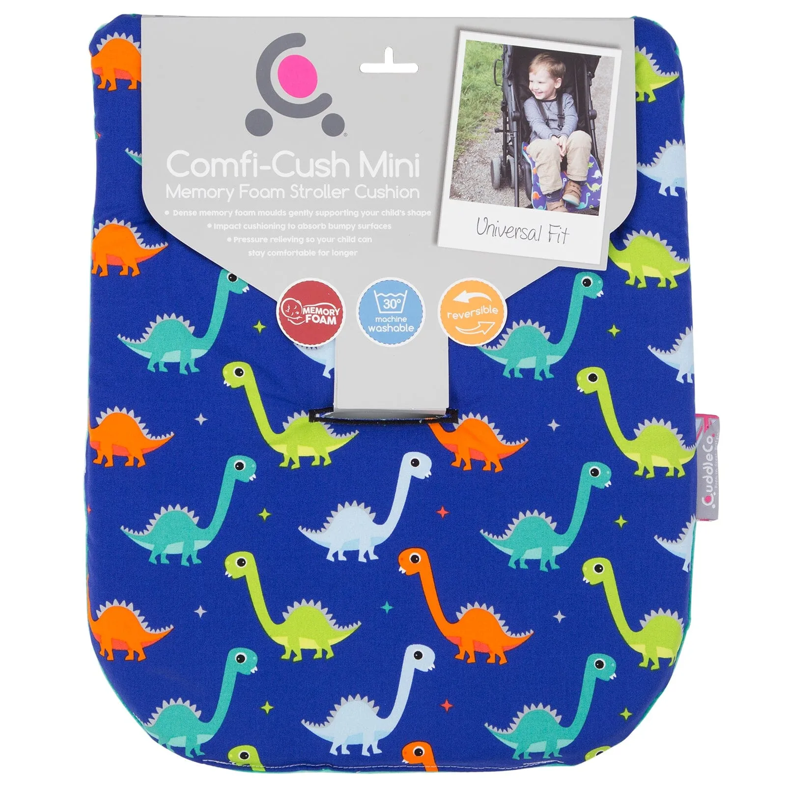 Comfi-Cush  Mini Memory Foam Stroller Cushion - Dinosaur Fun