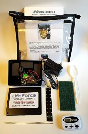 Compact Combo-2 Deluxe Colloidal Silver Generator Package, 14 Gauge