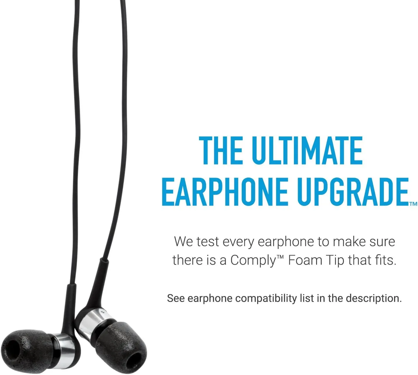 Comply 200 Core Series | Memory Foam Replacement IEM Ear Tips for Sennheiser, Bang Olufsen, Sony & More | Superior Noise Isolation, Ultimate Comfort, Secure Fit | TechDefender, Black, Medium (3 Pairs)