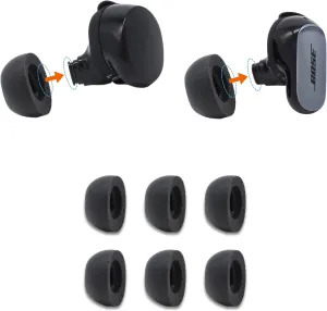 Comply Memory Foam Replacement Earbud Tips for Bose QuietComfort, Ultra, II | Ultimate Comfort, Secure Fit, Superior Noise Isolation | Black, Medium (3 Pairs) Comply Memory Foam Replacement Earbud Tips for Bose QuietComfort, Ultra, II | Ultimate Comfort, Secure Fit, Superior Noise Isolation | Black, Medium (3 Pairs)