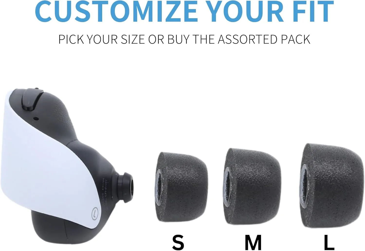 Comply Memory Foam Replacement Earbud Tips for Pulse Explore Wireless Earbuds | Superior Noise Isolation, Ultimate Comfort, Secure Fit for Gaming | Black (S/M/L) (3 Pairs)