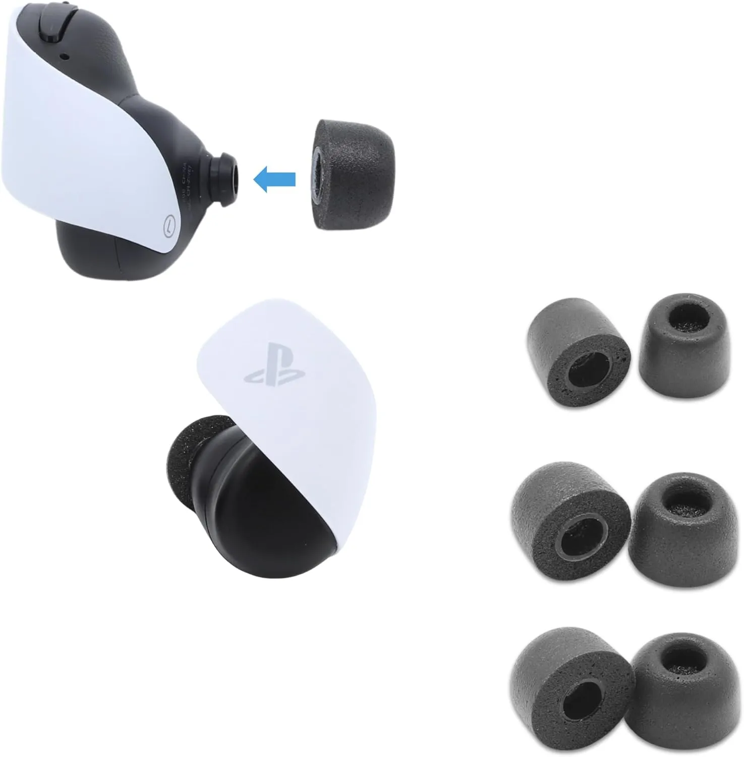 Comply Memory Foam Replacement Earbud Tips for Pulse Explore Wireless Earbuds | Superior Noise Isolation, Ultimate Comfort, Secure Fit for Gaming | Black (S/M/L) (3 Pairs)