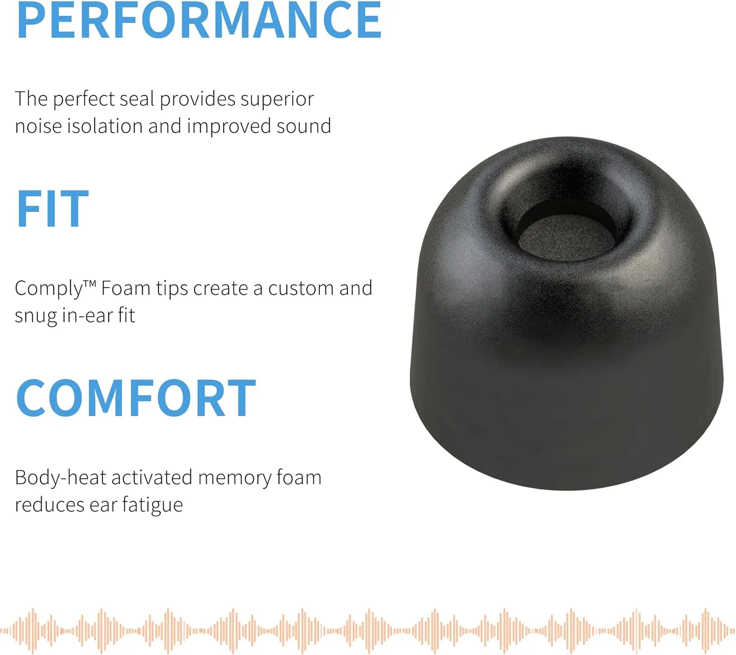 Comply Memory Foam Replacement Earbud Tips for Sony True Wireless Earbuds | Ultimate Comfort, Secure Fit, Superior Noise Isolation | Anti Slip, Prevent from Falling Out | Black, Medium (3 Pairs)