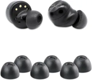 Comply TWo-220-C | Memory Foam Replacement Earbud Tips for Technics EAH-AZ100, Denon PerL Pro, Soundcore, CMF & More | Ultimate Comfort, Secure Fit, Superior Noise Isolation | Black, Large (3 Pairs)