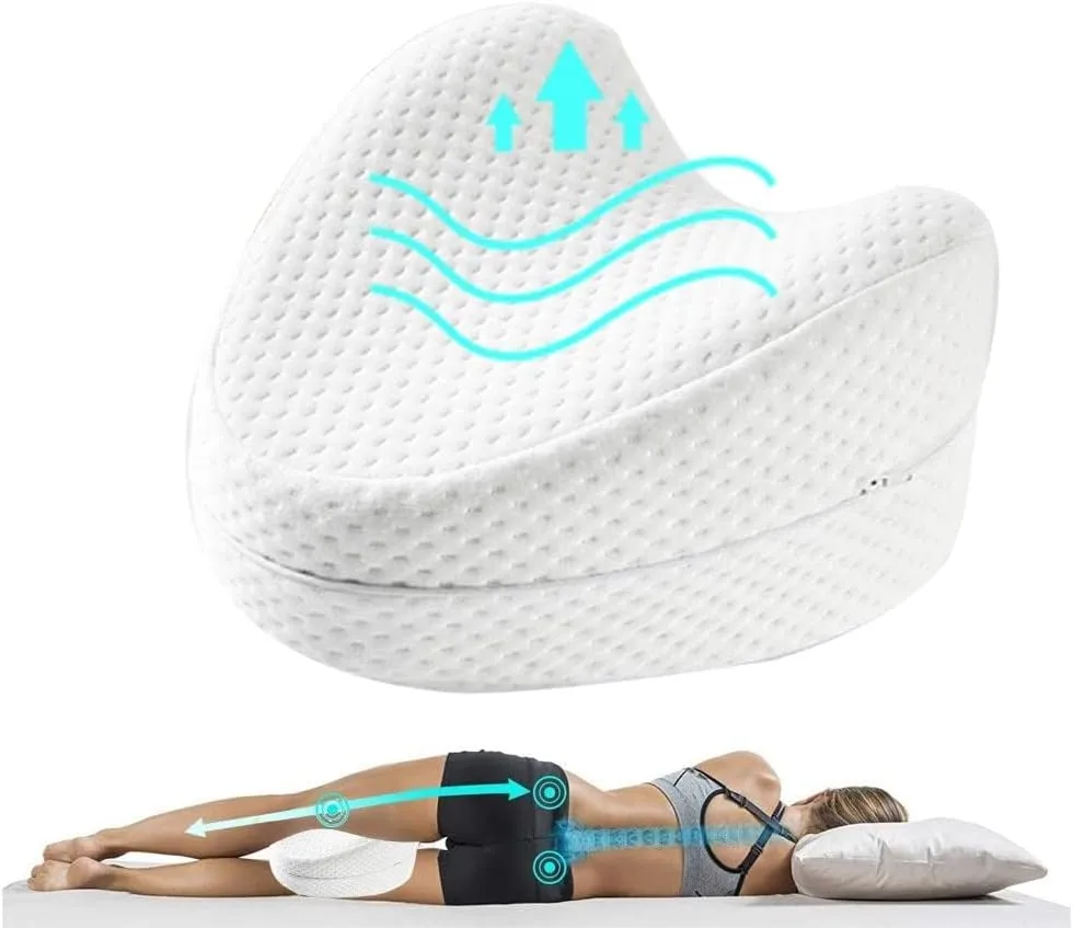 Contour Legacy Leg & Knee Foam Support Pillow for Side Sleepers Soothing Relief for Back, HIPS, Knees, Joints, Nerves & Muscles