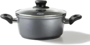 Cooking Pot With Glass Lid, 24 cm, Gray