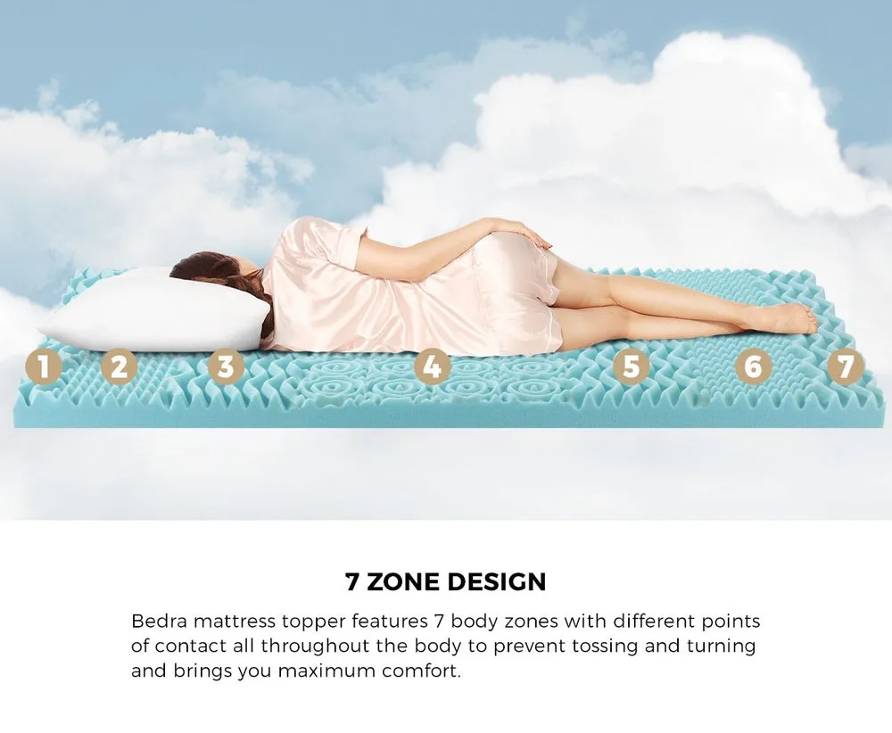 Cool Gel Memory Foam Mattress Topper 7-Zone 8CM Double