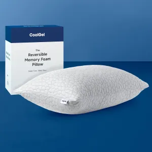 COOL GEL Reversible Shredded Memory Foam Pillow, Supportive and Comfortable, Queen 1-Pack