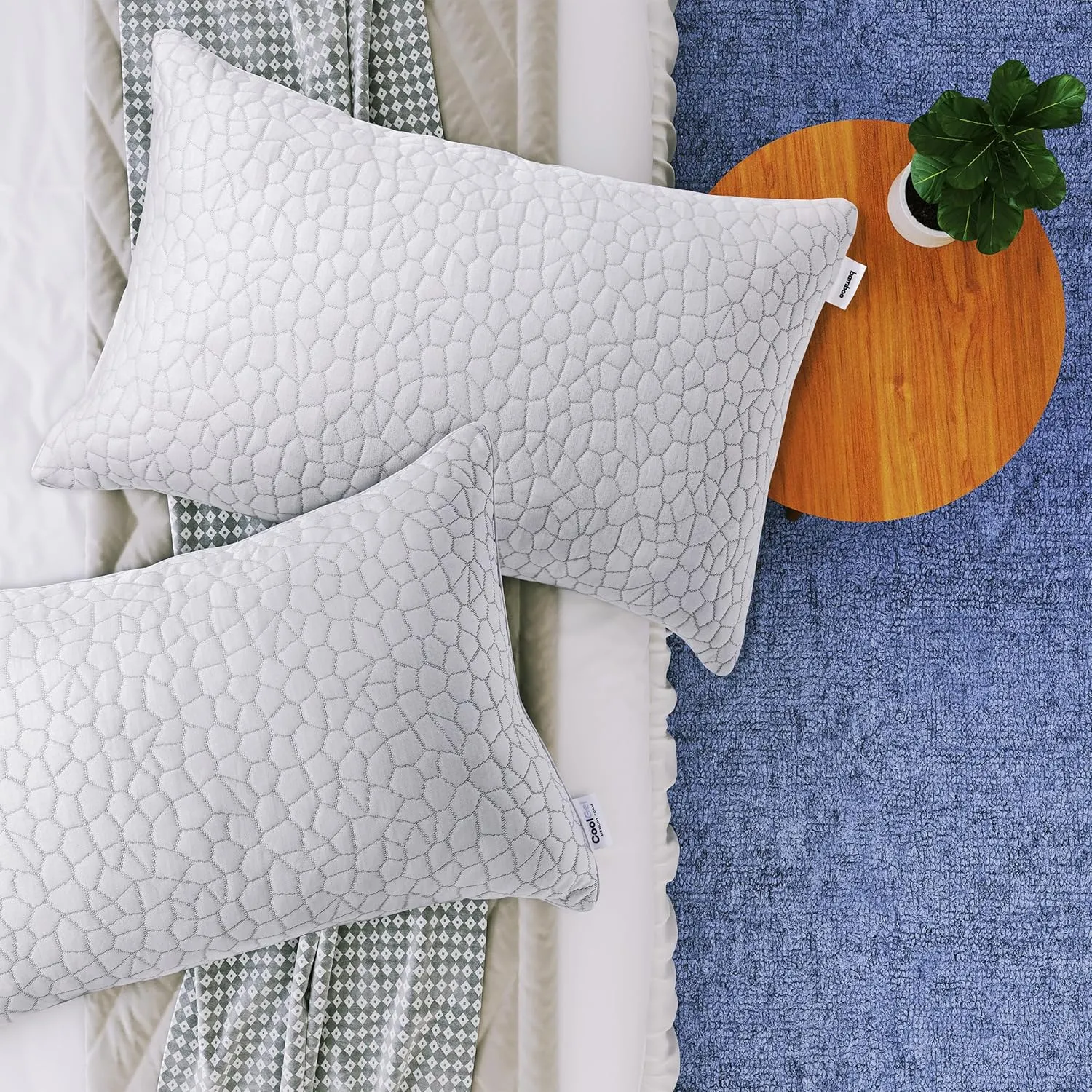 COOL GEL Reversible Shredded Memory Foam Pillow, Supportive and Comfortable, Queen 1-Pack
