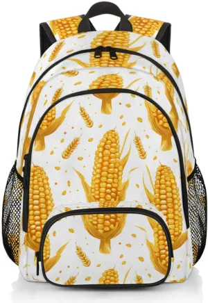 Corn and Wheat Backpack for Women Men Travel Casual Daypack Laptop iPad Tablet Shoulder Bag Lightweight Backpack with Multiple Pockets