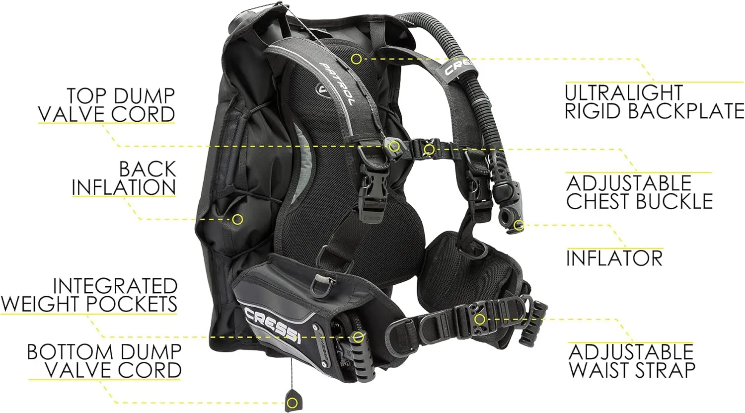 Cressi Travel Patrol Package- Complete with Patrol BCD, MC9/Compact Regulator, Octopus Compact, Donatello Console 2, and Piper Bag