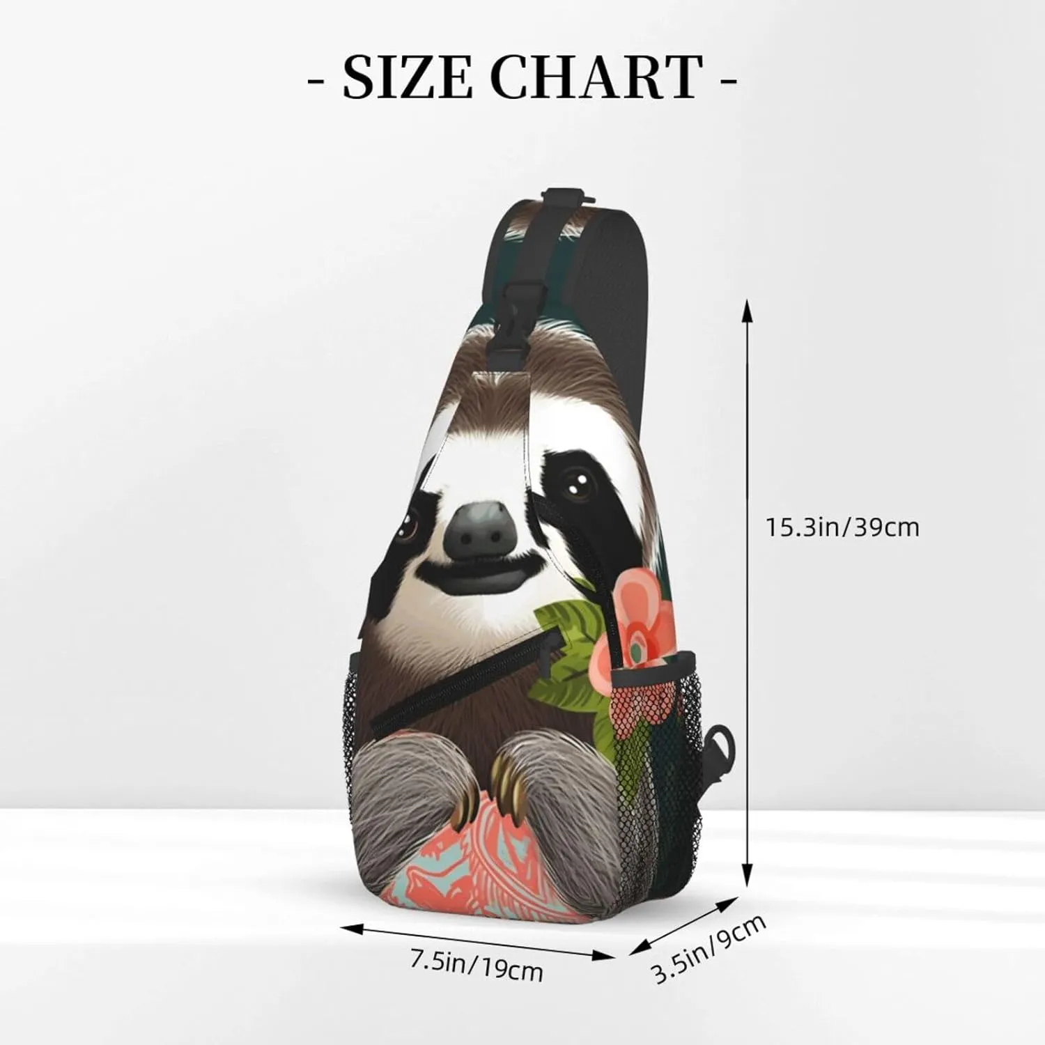 Cross Chest Bag Diagonally Sling Backpack Crossbody Shoulder Bag Cute Sloth Sling Bag Travel Hiking Daypack