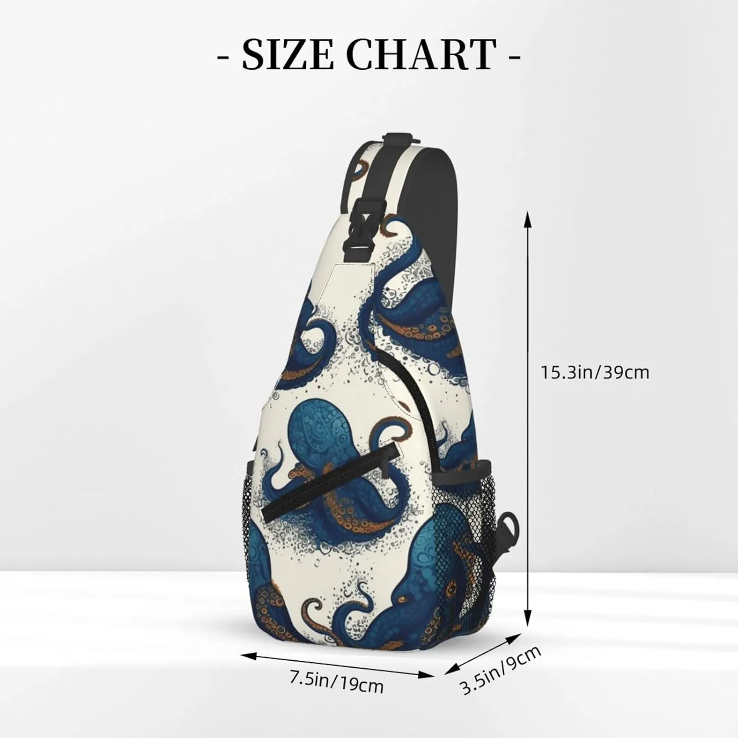 Cross Chest Bag Diagonally Sling Backpack Crossbody Shoulder Bag Turquoise Blue Gold Marble Sling Bag Travel Hiking Daypack