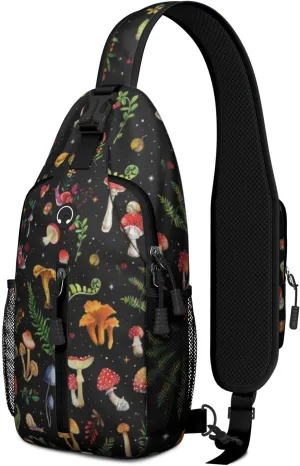 Crossbody Sling Backpack Mini Water Resistant Sling Bag - Adjustable Chest Strap Backpack for Outdoor Hiking Cycling