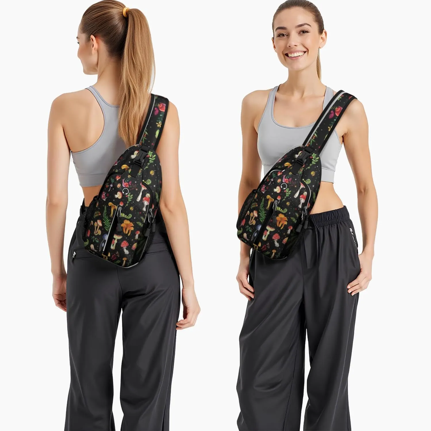 Crossbody Sling Backpack Mini Water Resistant Sling Bag - Adjustable Chest Strap Backpack for Outdoor Hiking Cycling