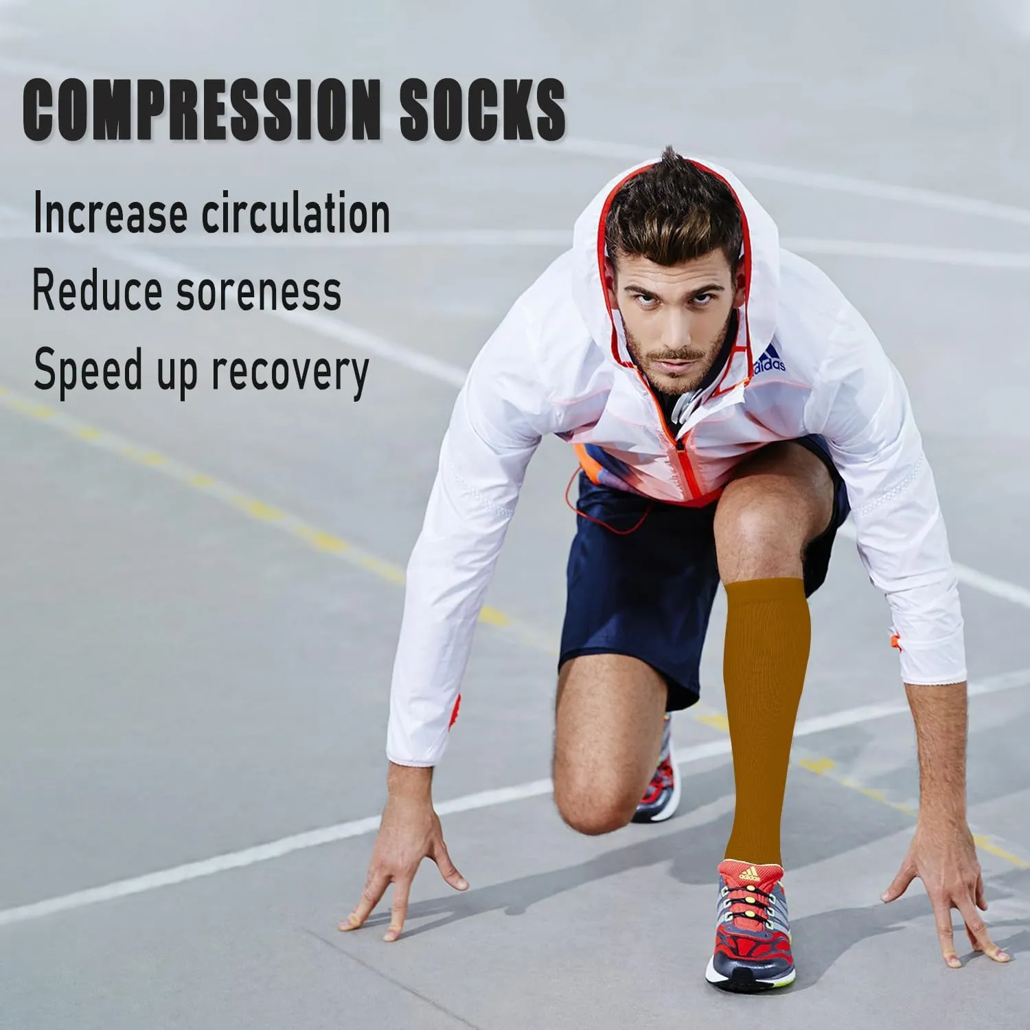 CTHH 5/7 Pairs Compression Socks for Women & Men Circulation - Compression Stockings for Support Running Athletics Nursing Travel