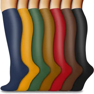 CTHH 5/7 Pairs Compression Socks for Women & Men Circulation - Compression Stockings for Support Running Athletics Nursing Travel