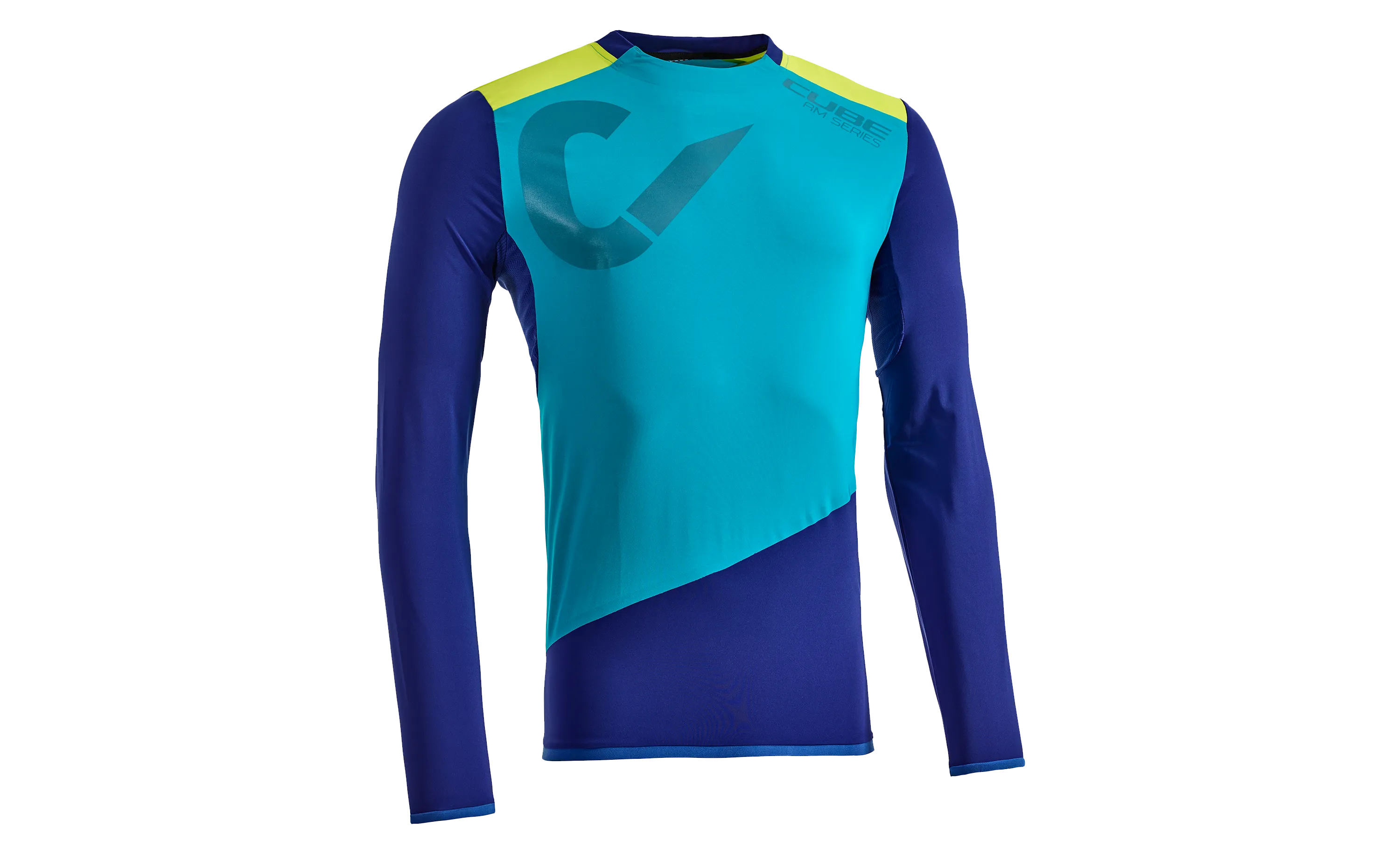 CUBE Am Round-Neck Jersey L/S Blue/Lime