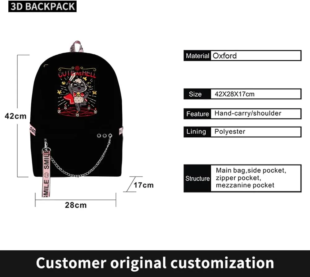 Cult Of The Lamb Backpack Oxford Bag Game Backpack Casual Bag High Capacity Bags (Backpack 2)