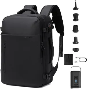Cusangel Vacuum Backpack for Travel with Portable Electric Pump,Vacpack Pocket Compression Air Pump, 45L Expandable Airback (with Vacuum pump)