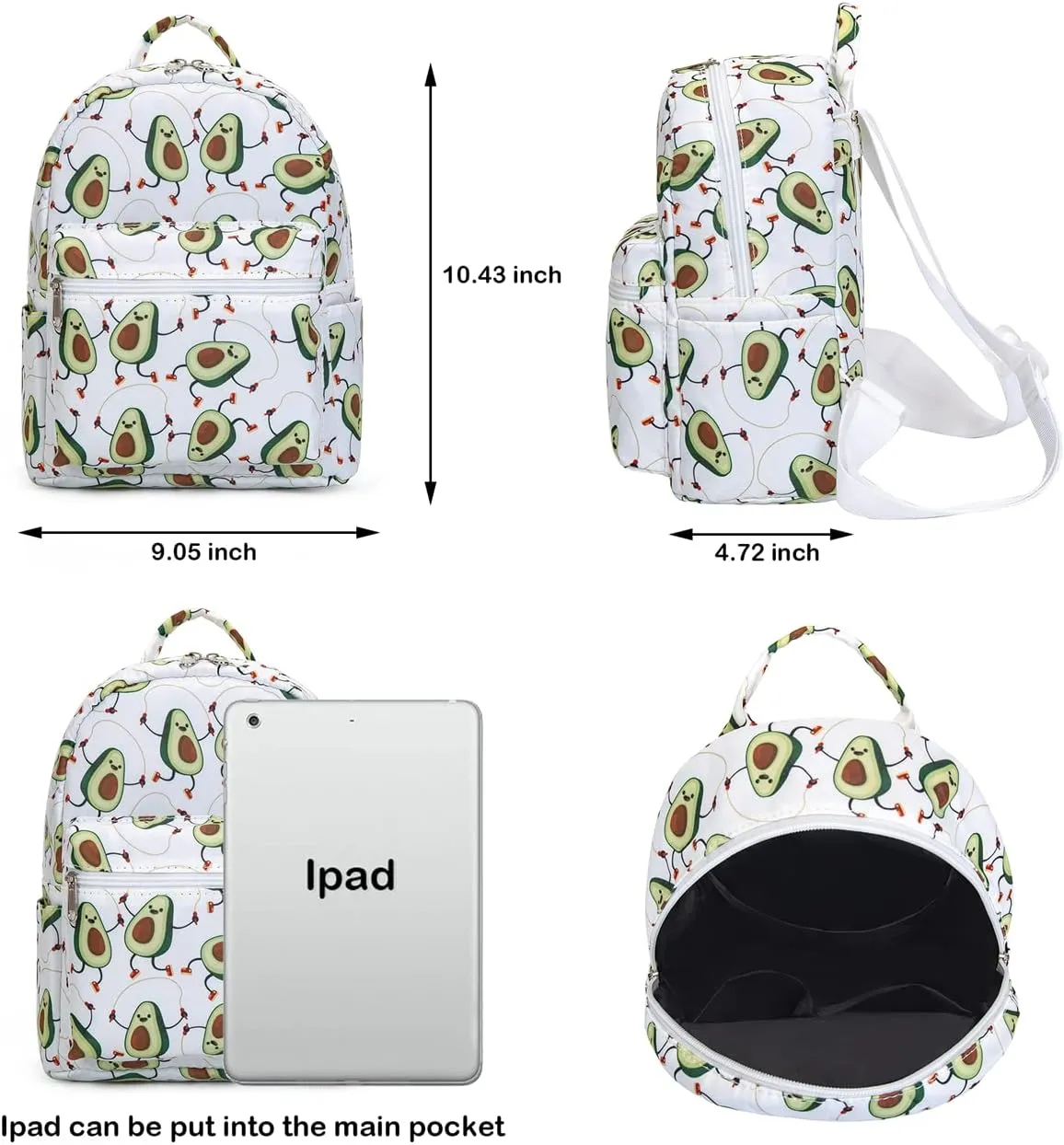 Cute 10 inch mini pack bag backpack for grils children and adult (Avocado)