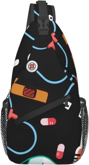Cute Nurse Sling Backpack for Women Men, Chest Bag Daypack Crossbody for Travel Sport Running Hiking