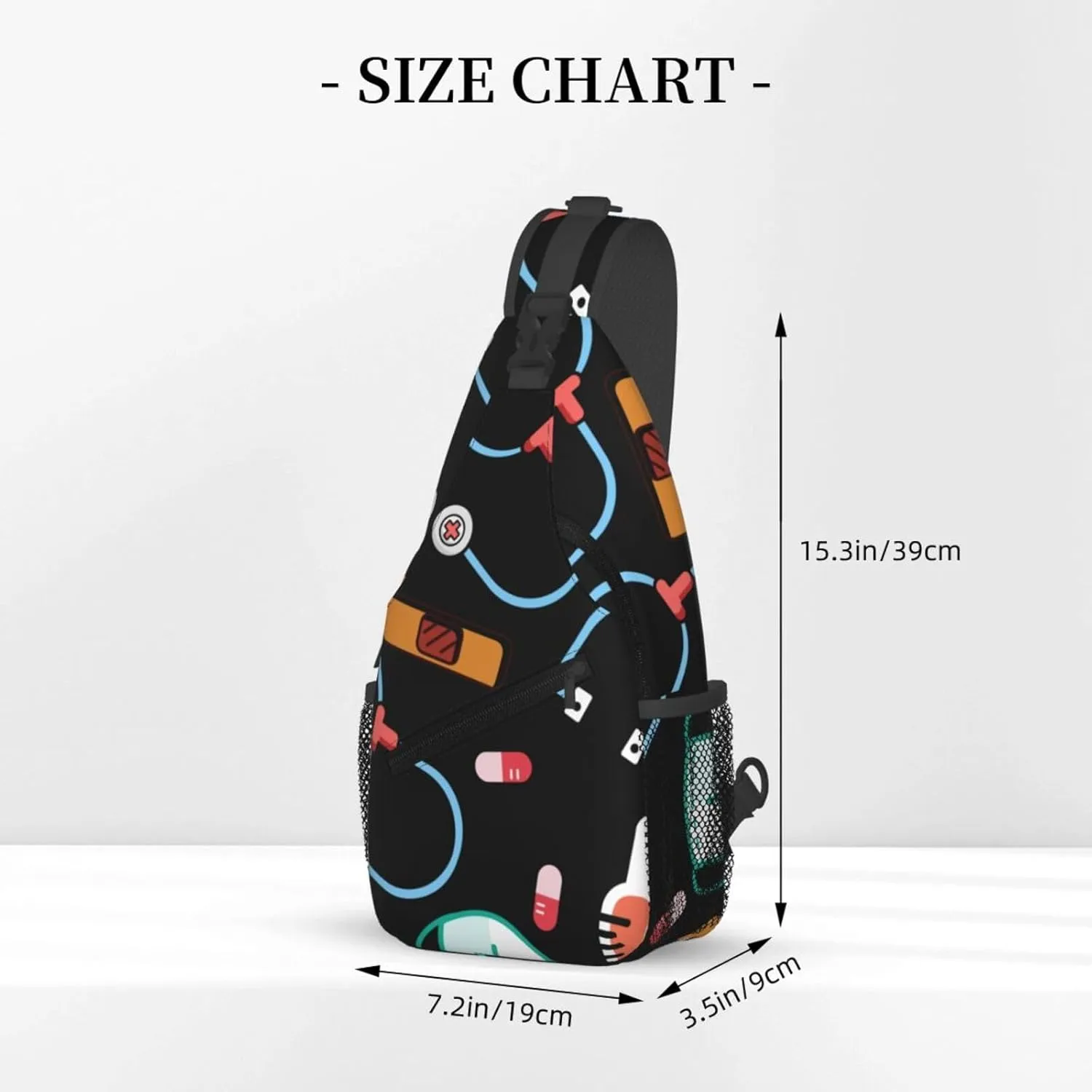 Cute Nurse Sling Backpack for Women Men, Chest Bag Daypack Crossbody for Travel Sport Running Hiking