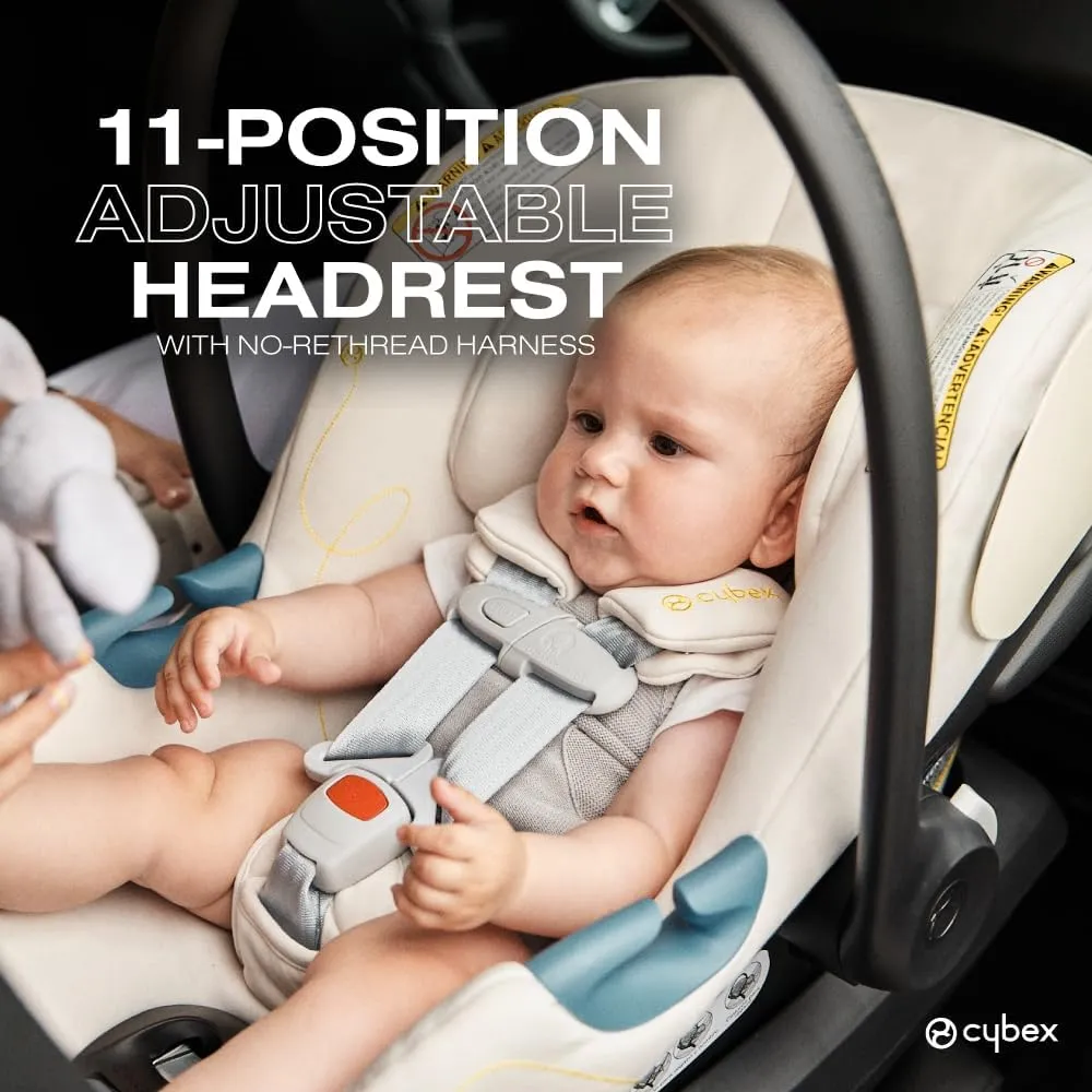 Cybex Aton G Infant Car Seat with Linear Side-Impact Protection, 11-Position Adjustable Headrest, in-Shell Ventilation, Easy-in Buckle, Safelock Base, Seashell Beige