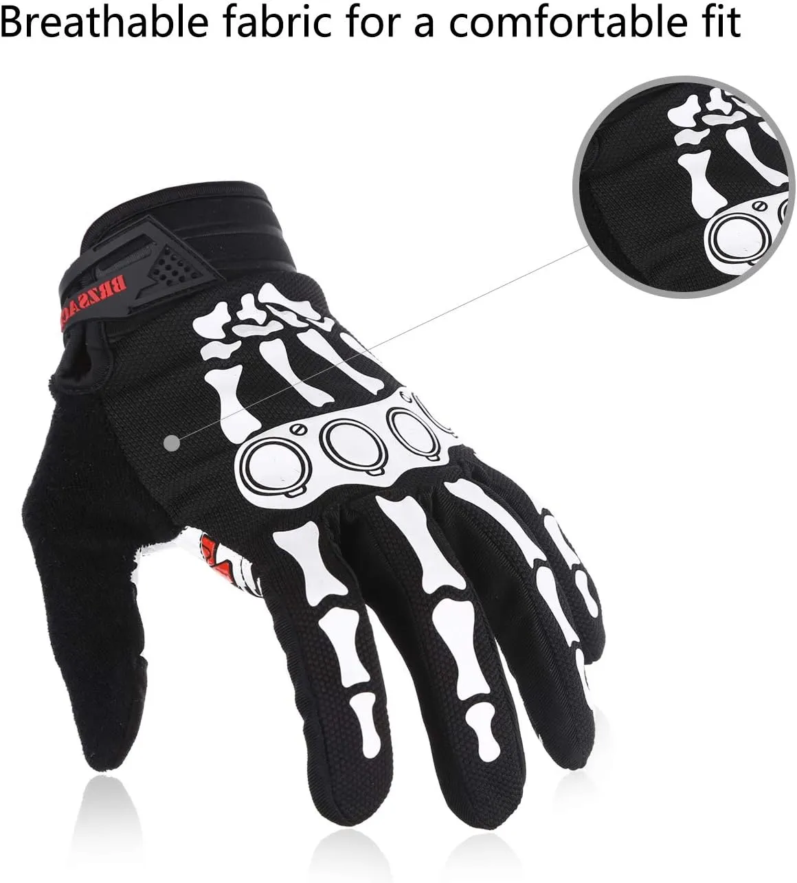 Cycling Gloves Skeleton Bone Motorcycle Bike Gloves Mountain Padded Road Bicycle Riding for Men Women Outdoor Resistance for Biking Climbing Hiking Full Finger Gloves.