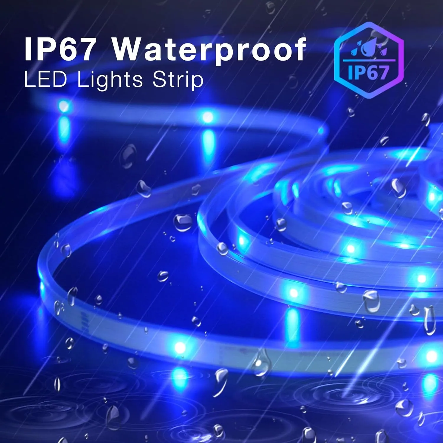 DAYBETTER Outdoor LED Strip Lights, IP67 Waterproof LED Lights with Remote, APP Control, Color Changing LED Rope Lights for Bedroom, Bathroom, Roof, Balcony, Pool, 24V, 100ft