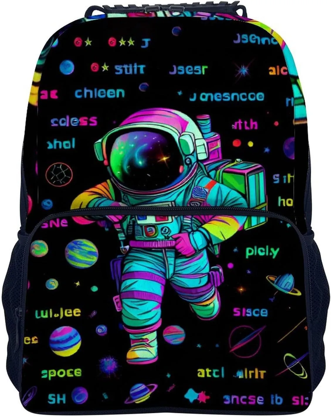 Daypack Backpack Anti-Theft Multipurpose Big Capacity Bookbag - Psychedelic Space Astronaut Outer Space Chemical Formula Art Business Computer Bag With Side Pockets