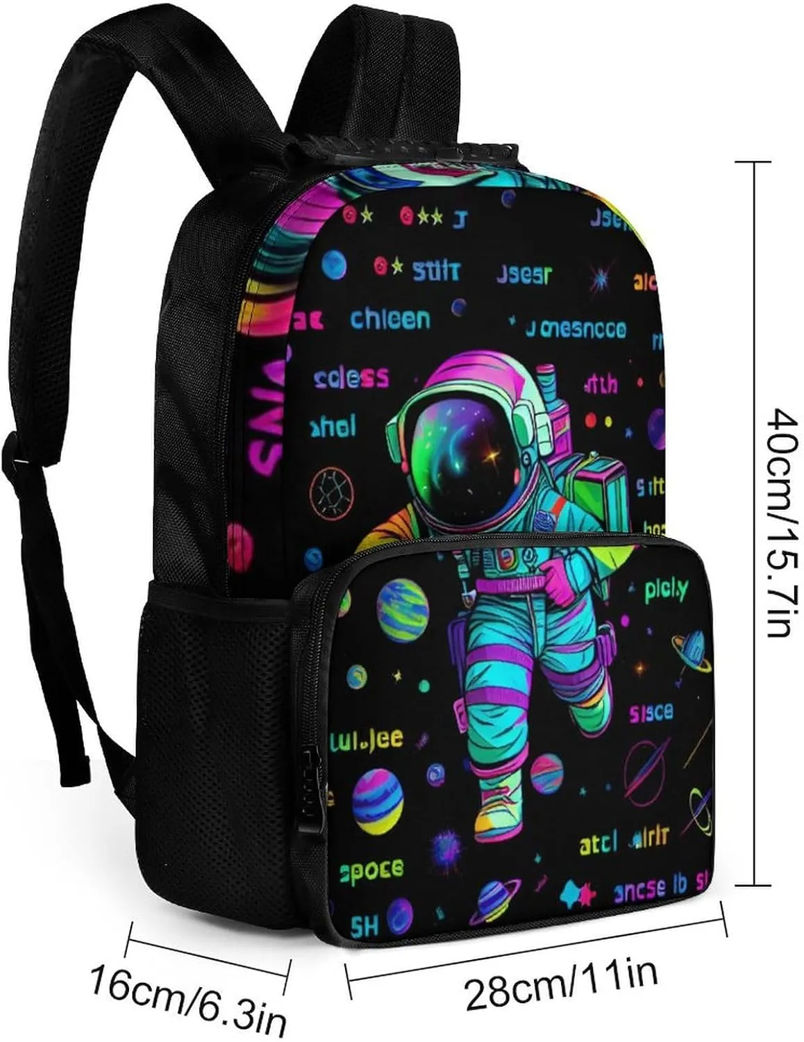 Daypack Backpack Anti-Theft Multipurpose Big Capacity Bookbag - Psychedelic Space Astronaut Outer Space Chemical Formula Art Business Computer Bag With Side Pockets