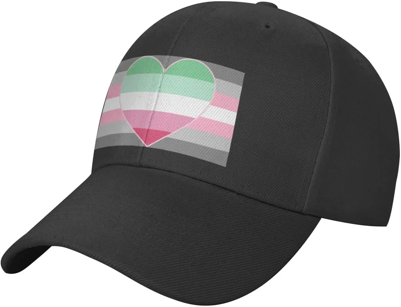 Demigirl Abro-Pride Flag LGBTQ Adjustable Cotton Peaked Cap Available for Men Women Black