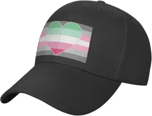 Demigirl Abro-Pride Flag LGBTQ Adjustable Cotton Peaked Cap Available for Men Women Black