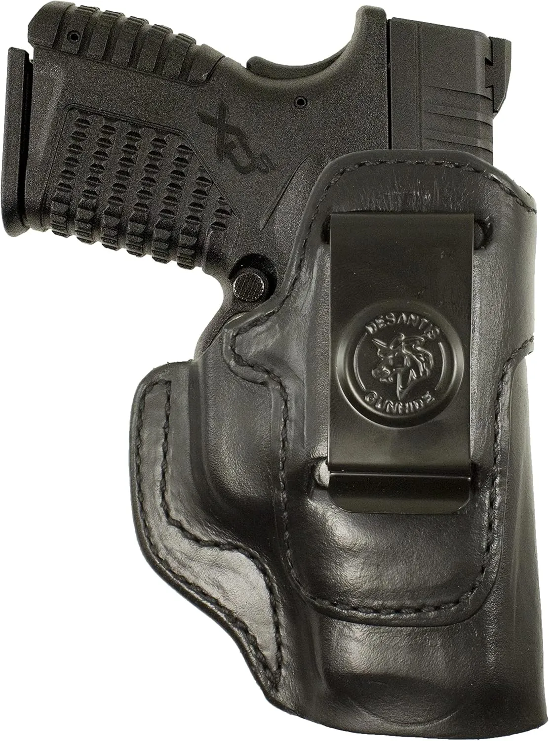 Desantis Inside Heat IWB Holster - Concealed Carry Gun Leather Holster IWB for Pistols, Compatible with The Springfield XDS 3.3", Springfield XDS MOD 2 3.3" - Right Hand Draw, Black