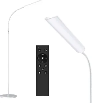 Dimunt LED Floor Lamp, Bright 15W Floor Lamps for Living Room with 1H Timer- White