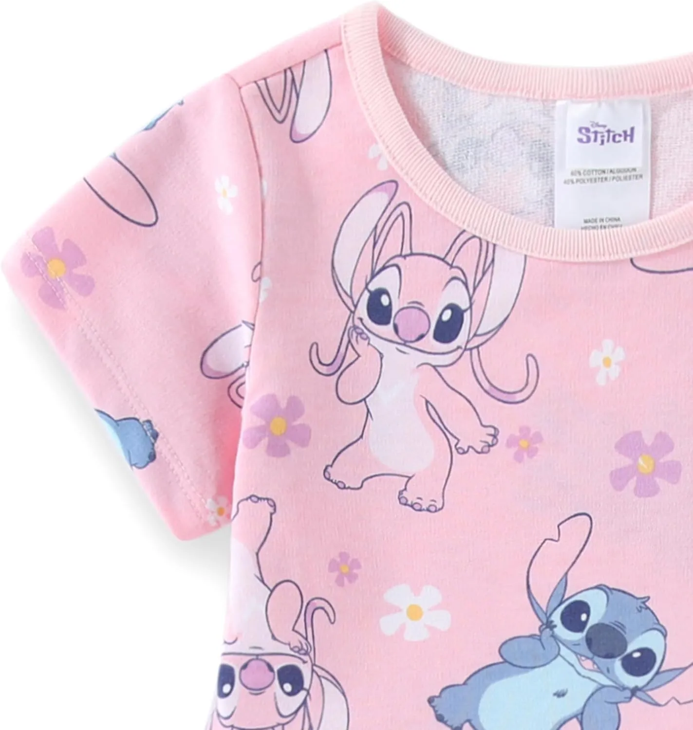 Disney Lilo & Stitch Girls French Terry Skater Dress with Headband for Big Kids