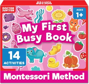 Doctor Jupiter My First Montessori Busy Book Toys for 1  Year Olds Girls | Birthday Gift Ideas for Toddlers Ages 1 2 3 | Preschool Learning Activities - Educational Travel Toys