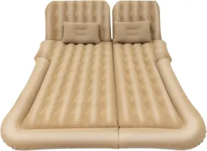 Double-Size Inflatable Air Bed, Quick Inflation, PVC, Foldable, Includes Pump and Headrests for Camping, Home Use and Travel