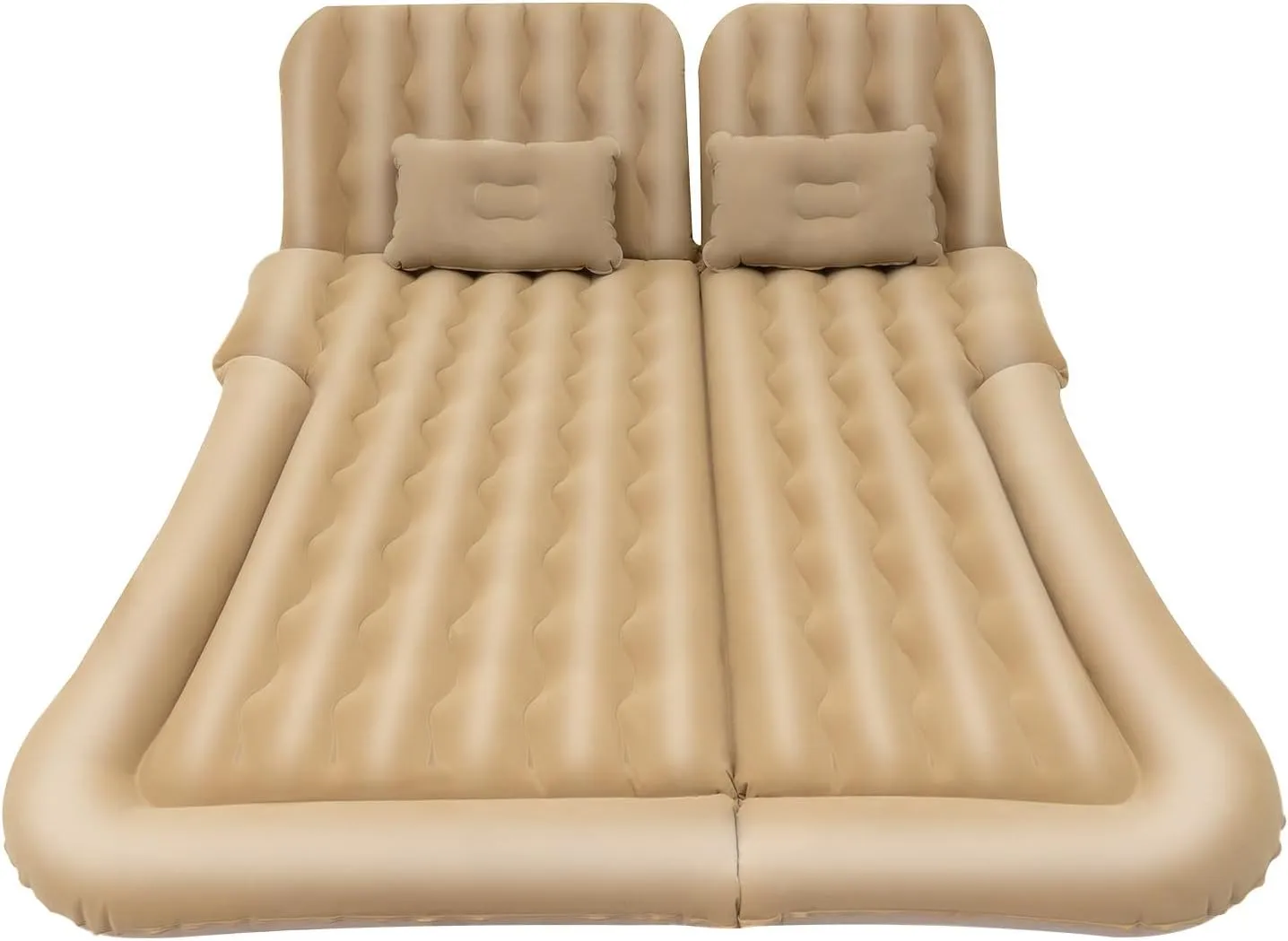 Double-Size Inflatable Air Bed, Quick Inflation, PVC, Foldable, Includes Pump and Headrests for Camping, Home Use and Travel