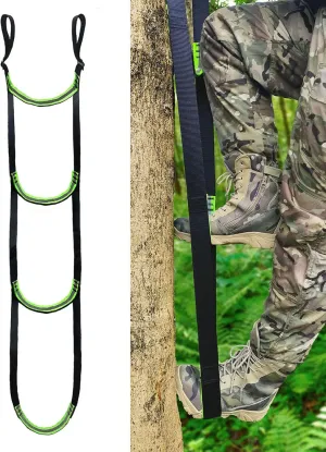 Double-Thickened and Widened 3-Step Climbing Aider for Hunting Tree Steps,Fall-preventing Adjustable Hook and Loop Design for a Wide Range of Climbing Stick,Easy-to-use Lightweight Rope Aid