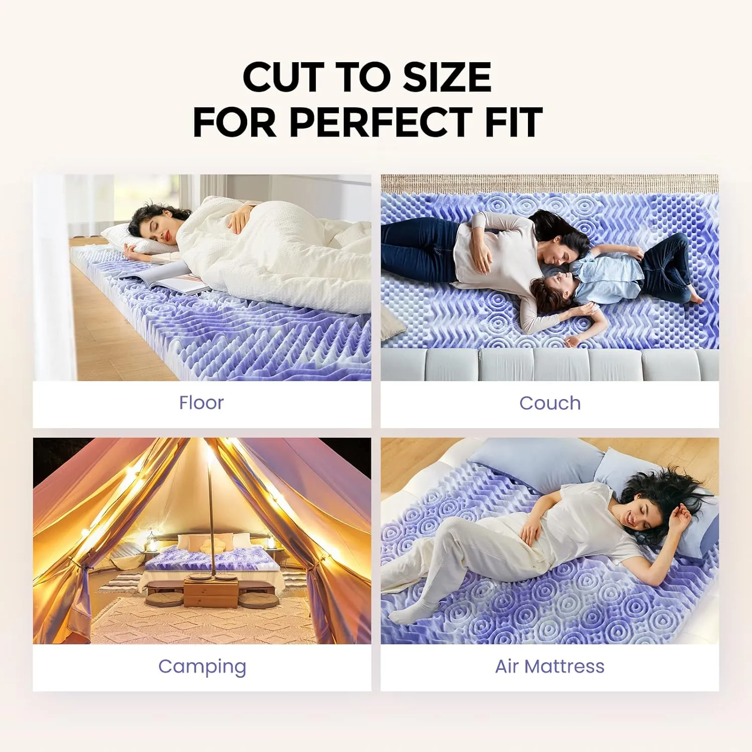 Dreamsmith 3 Inch 7-Zone Twin XL Memory Foam Mattress Topper, Cooling Gel Infused Foam Mattress Topper Twin for Pressure Relief, CertiPUR-US Certified