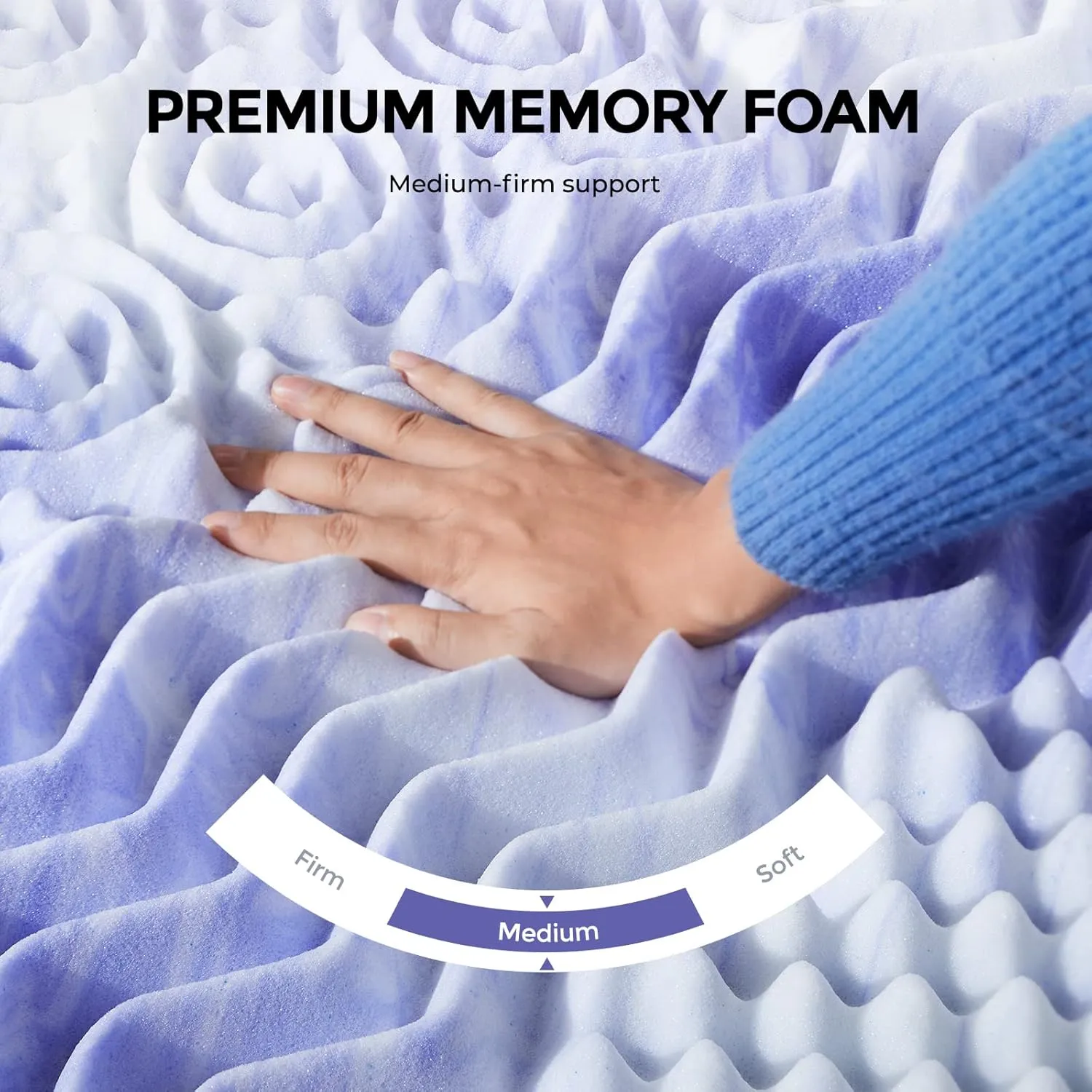 Dreamsmith 3 Inch 7-Zone Twin XL Memory Foam Mattress Topper, Cooling Gel Infused Foam Mattress Topper Twin for Pressure Relief, CertiPUR-US Certified